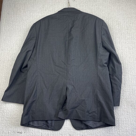 VTG Canada made Calvin Klein 44S Blazer Men Wool Dark Grey Lined Suit Jacket - Picture 11 of 16